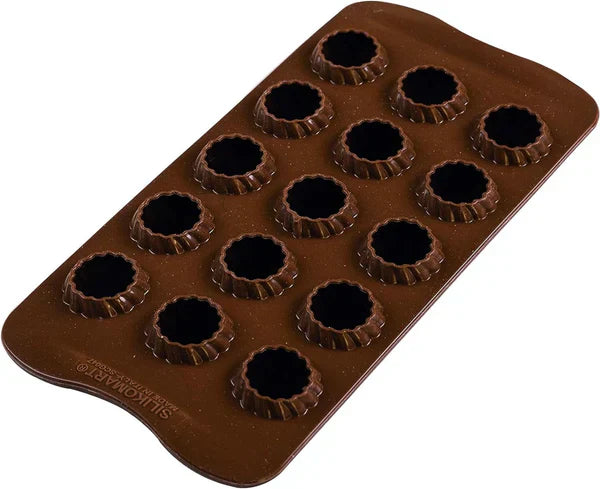Silikomart 3D Flaming Chokladform - Unika 3D-former med inre kant för runda baser