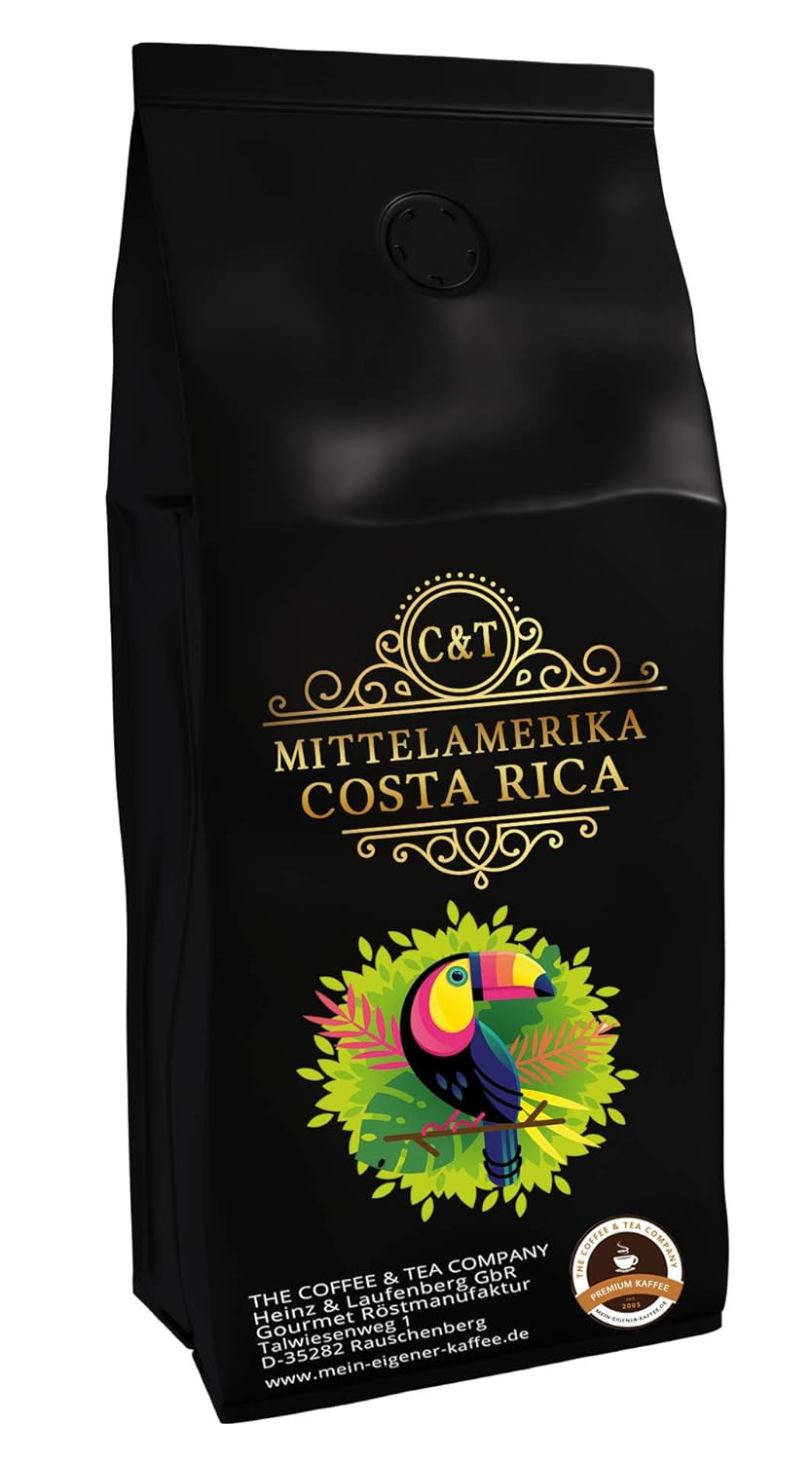 C&T kaffe från Costa Rica 100% Arabica Utmärkt premiumkaffe från Centralamerika (hela bönor, 1000g)