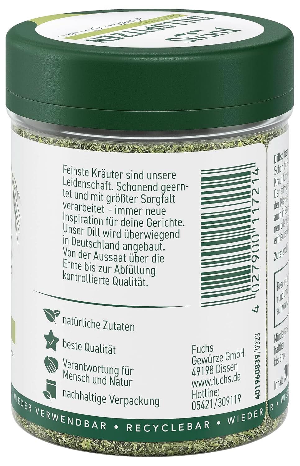 Fuchs hackad dill, 20 gram Condimente Naty Shop
