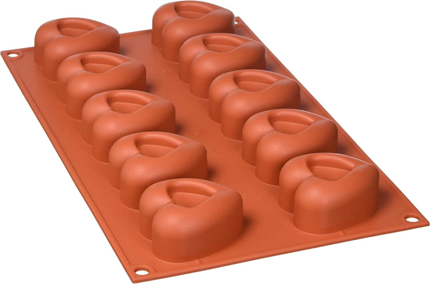 Silikomart 20.036.00.0060 SF 036, Kitchen Heart Naty Shop M (48 x 54 mm, djup 27 mm. Volym: 10 x 45 ml) 10 x Hjärtan med skåra