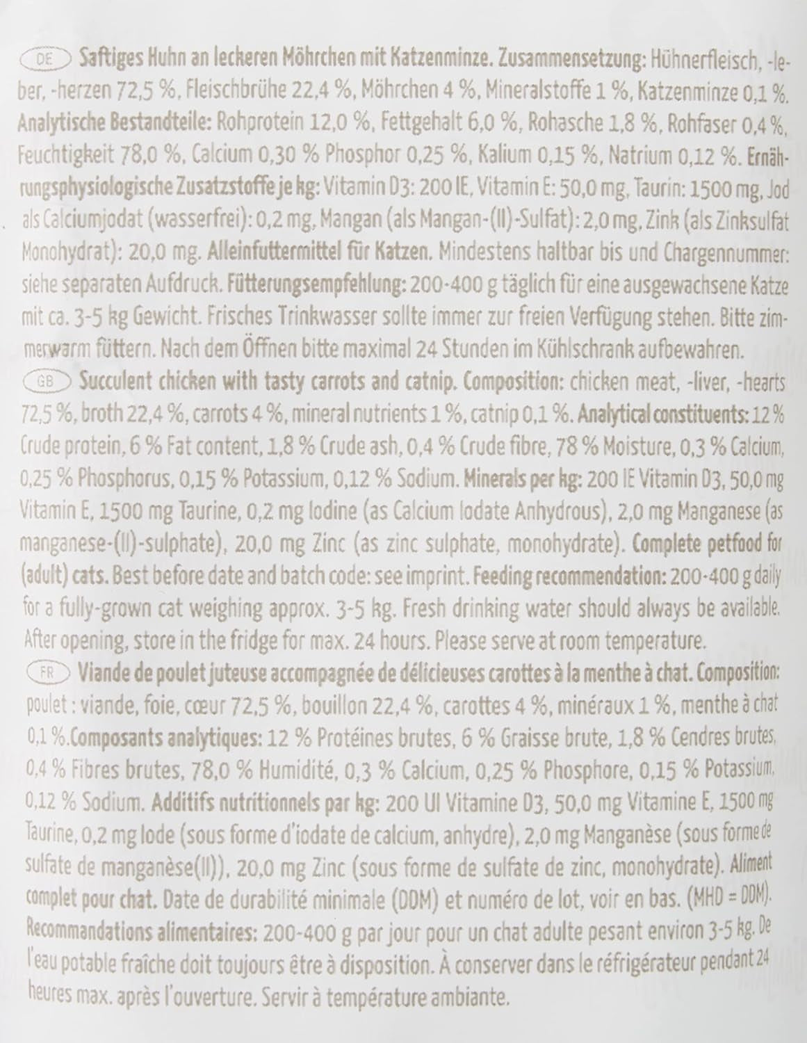 MjAMjAM - Premium våt kattmat - Pressbar påse - Juicy Kyckling med läckra morötter 12-pack (12 x 125 g) Spannmålsfri med extra kött