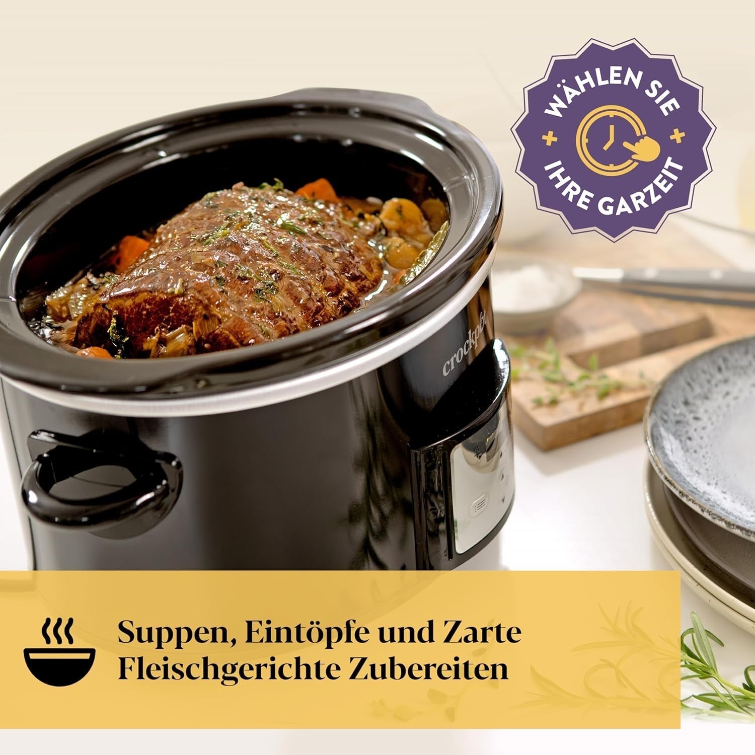 Crockpot digital slow cooker, 3,5 L (3 till 4 personer), CSC113X Slow Cooker Naty Shop