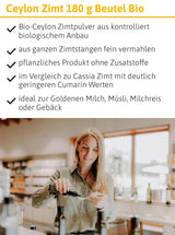 - BIO Ceylon Zimt | Ceylon Zimtpulver aus kontrolliert biologiska anbau | Zimtpulver fein vermahlen aus ganzen Zimtstangen. Perfekt för Müsli, Milchreis, Gebäck uvm. | Innehåll: 180 g