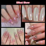 2 Schachteln Weiße Perle Chrom Nagelpuder - Transparent Aurora Ice Shimmer Chrome Pigment Pulver Für Nägel, Glaserad Donut Glitzerpuder Nails Spiegeleffekt-Glitter Nagelkunst-Pulver Für Diy-Salon