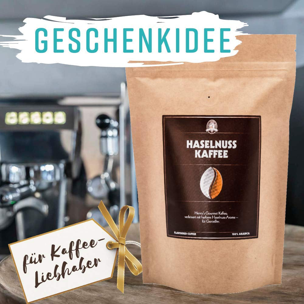 Henry's hasselnötskaffe 1000g - Raffinerat gourmetkaffe med de finaste smakerna - hantverksrostat - förstklassiga kaffebönor