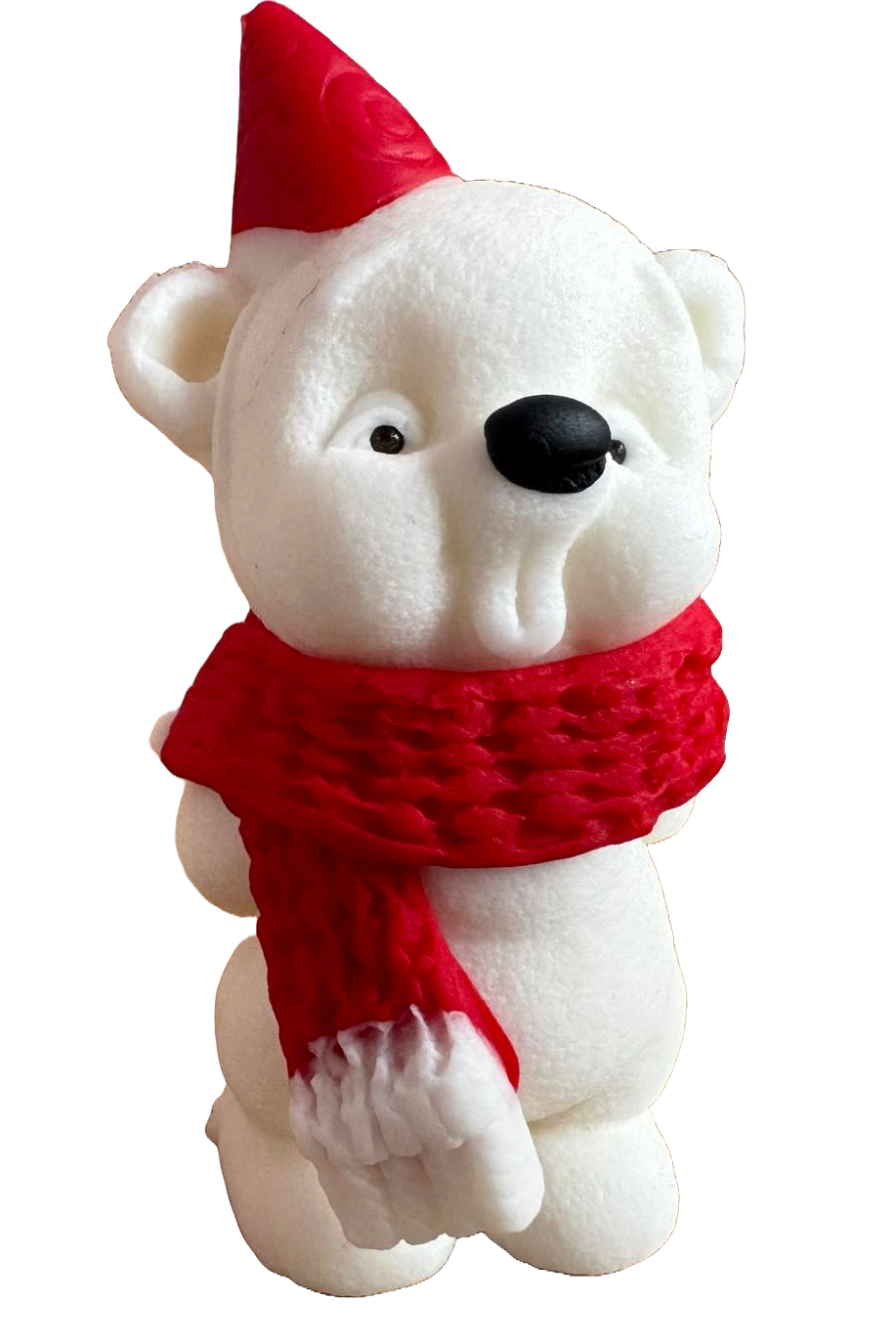 Ätlig dekoration från sugarpaste, Nalle med mössa och röd halsduk Dekorationer från Sugar Paste Naty Shop