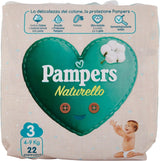 Pampers Naturello Midi, 22 blöjor, storlek 3 (4-9 kg)