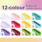 Gradient Painting Gel, 12 färger Ombre Gel Nagellack med 100st Nagelsvampar & 4 Klor Metal Grabber för fransk manikyr DIY Nail Art, Set I