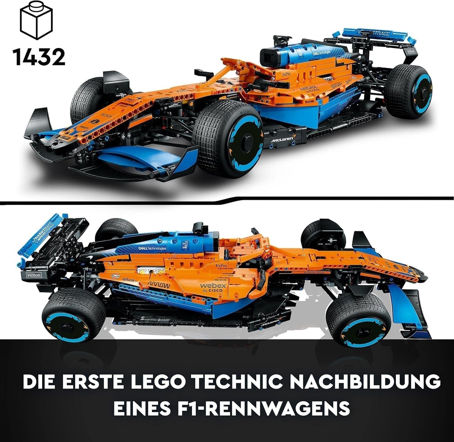 Lego Technic Mclaren Formel 1 Racing Car - Vuxen F1-modell med V6-motor och styrning - Present till motorsportfantaster och samlare - 42141 Byggset Besuche den LEGO-Store