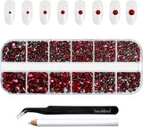 Beadsland 2500st Glas Nailart Strasssteine ​​​​Kristall Flatback Edelsteine ​​​​Runde, ​​Für Handwerk Gemischt 8 Größen SS4 ~ SS30 Mit Picking Pinzette Und Stift (Kristall Weiss)