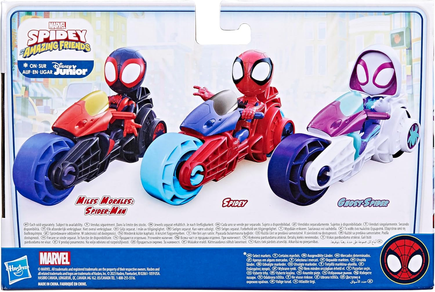 SPIDEY och HANS FANTASTISKA VÄNNER Marvel Spidey Motorcykelfigurleksak för pojkar och flickor från 3 år och uppåt Actionfigurer Naty Shop