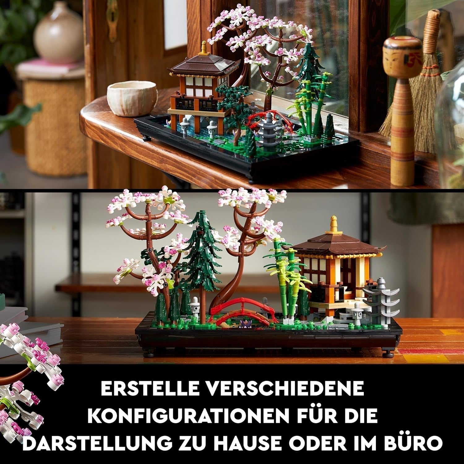 Lego Icons Garden of Silence - Vuxen Zen Botaniska trädgårdsset med lotusblommor - Anpassningsbar japanskt inspirerad skrivbordsdekoration - Present för kvinnor och män 10315 Byggset Besuche den LEGO-Store