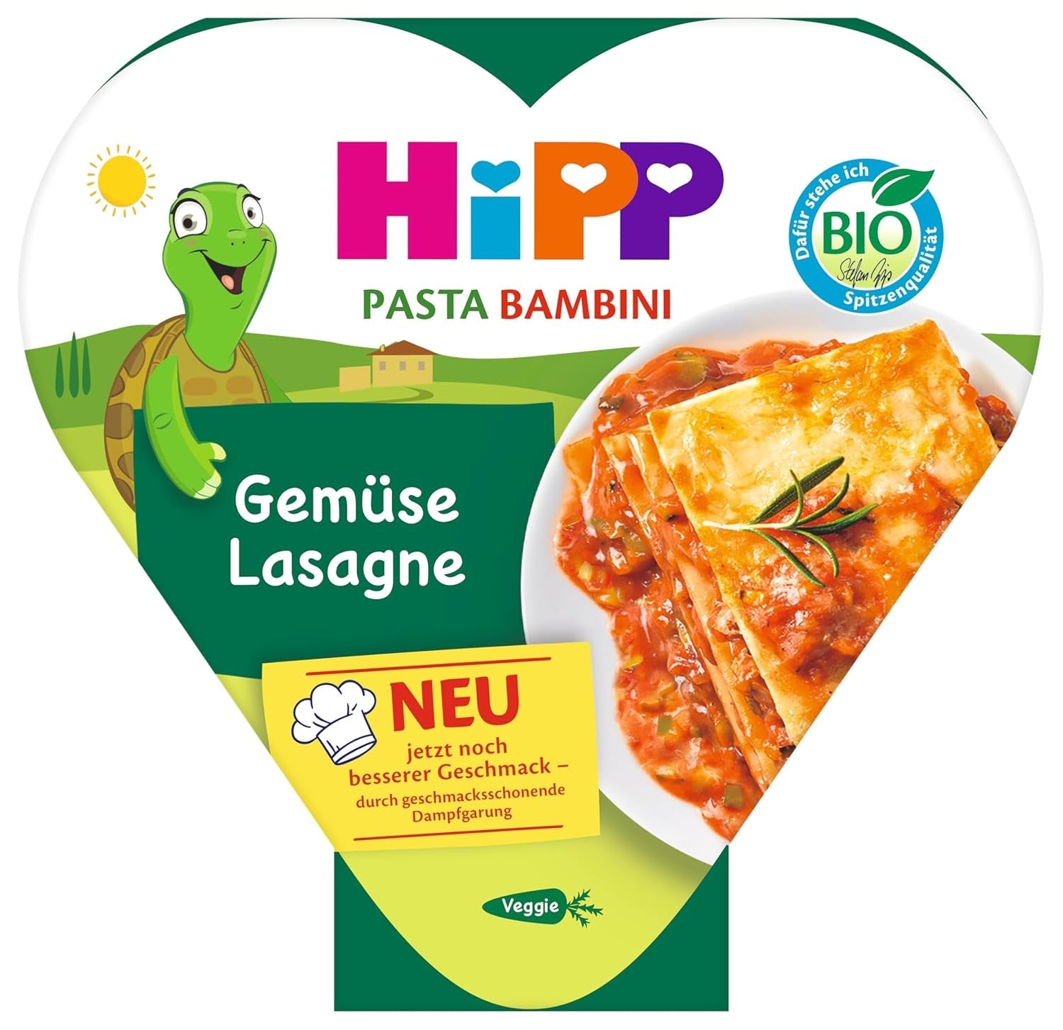 HiPP ekologisk grönsakslasagne (6 x 250g), måltid från 1 år, lätt ångad, vegetarisk, kryddad för barn, ekologisk kvalitet