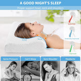 Findigit Health Kudde, Memory Foam Kudde, Ortopedisk nackstödskudde för sido- och ryggslipare, Ergonomisk Cervical Spine Kudde (60 X 35 X 11/9cm) Cervikal Ortopediska Kuddar Naty Shop