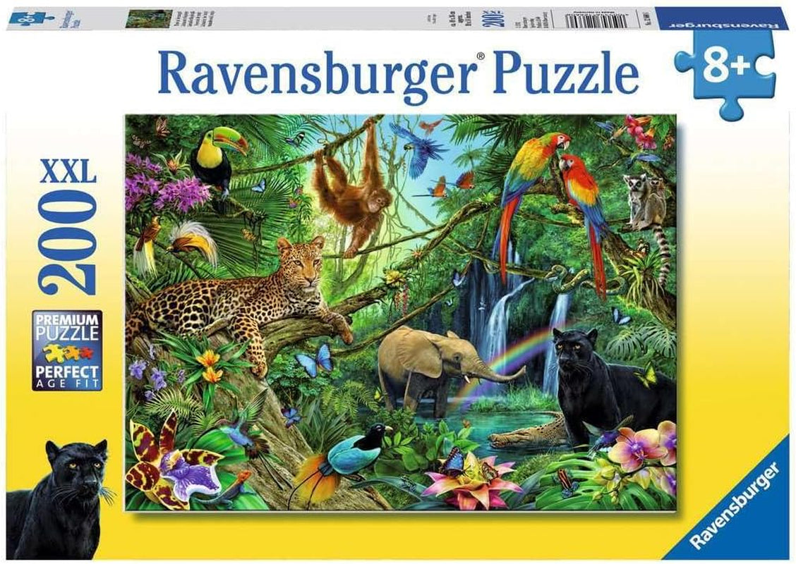 Ravensburger Pussel för barn - 12660 Djur i djungeln - Djurpussel för barn från 8 år med 200 bitar i Xxl-format Pussel Naty Shop Standardtitel