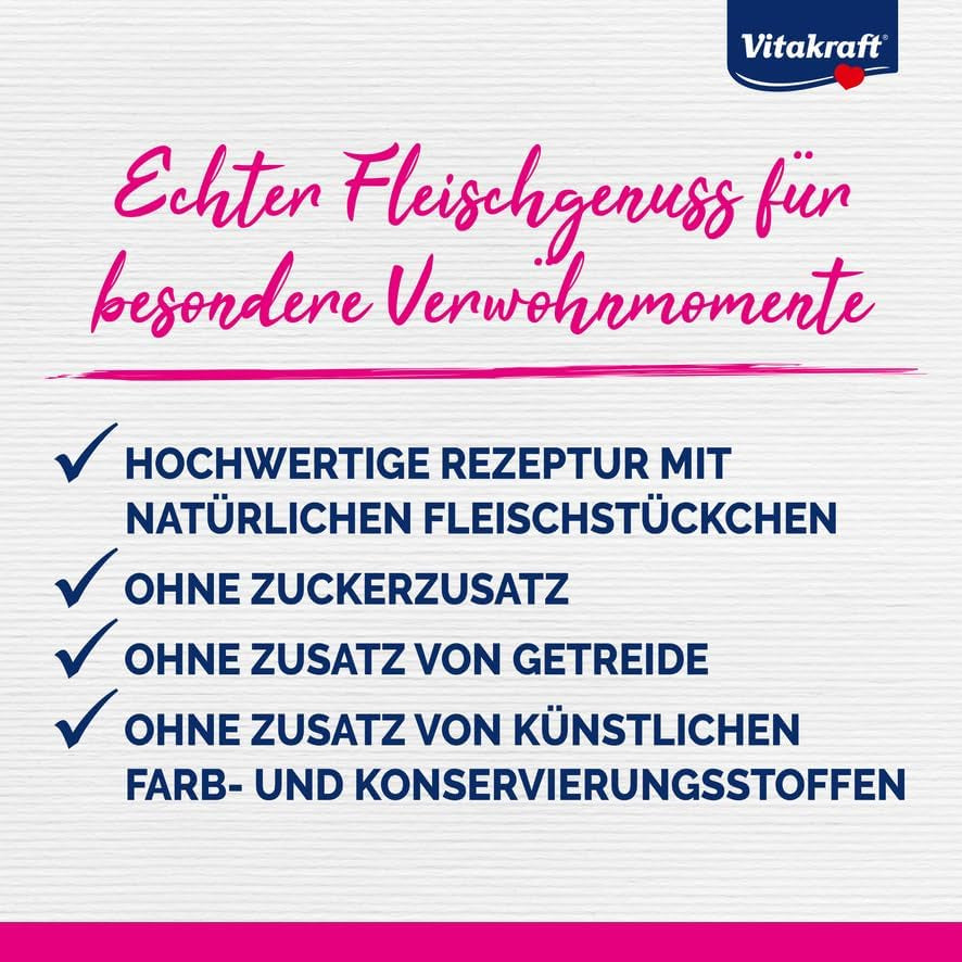 Vitakraft Poésie Délice, Country Selection, Nassfutter Katze, Katzennassfutter Gelee, med kyckling, med nötkött (1 paket med 6x 85g)