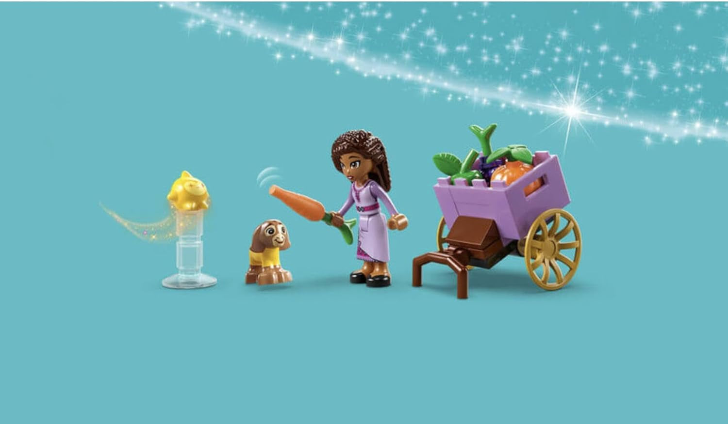 LEGO 43223 Disney Wish Asha i Rosas City, Önskefilmset med marknad, Asha Minidocka, Valentino som leksaksget och stjärnfigurer, Present till barn 6 år, Byggset för flickor och pojkar Besuche den LEGO-Store