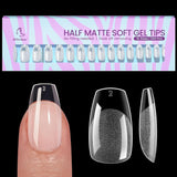 Btartbox Extra Short Almond Nail Tips - Full Cover Gel X Soft XS Gel Nail Tips - Pre-Shaped Semi-Matte For Wide Nails Salon 320 Stk