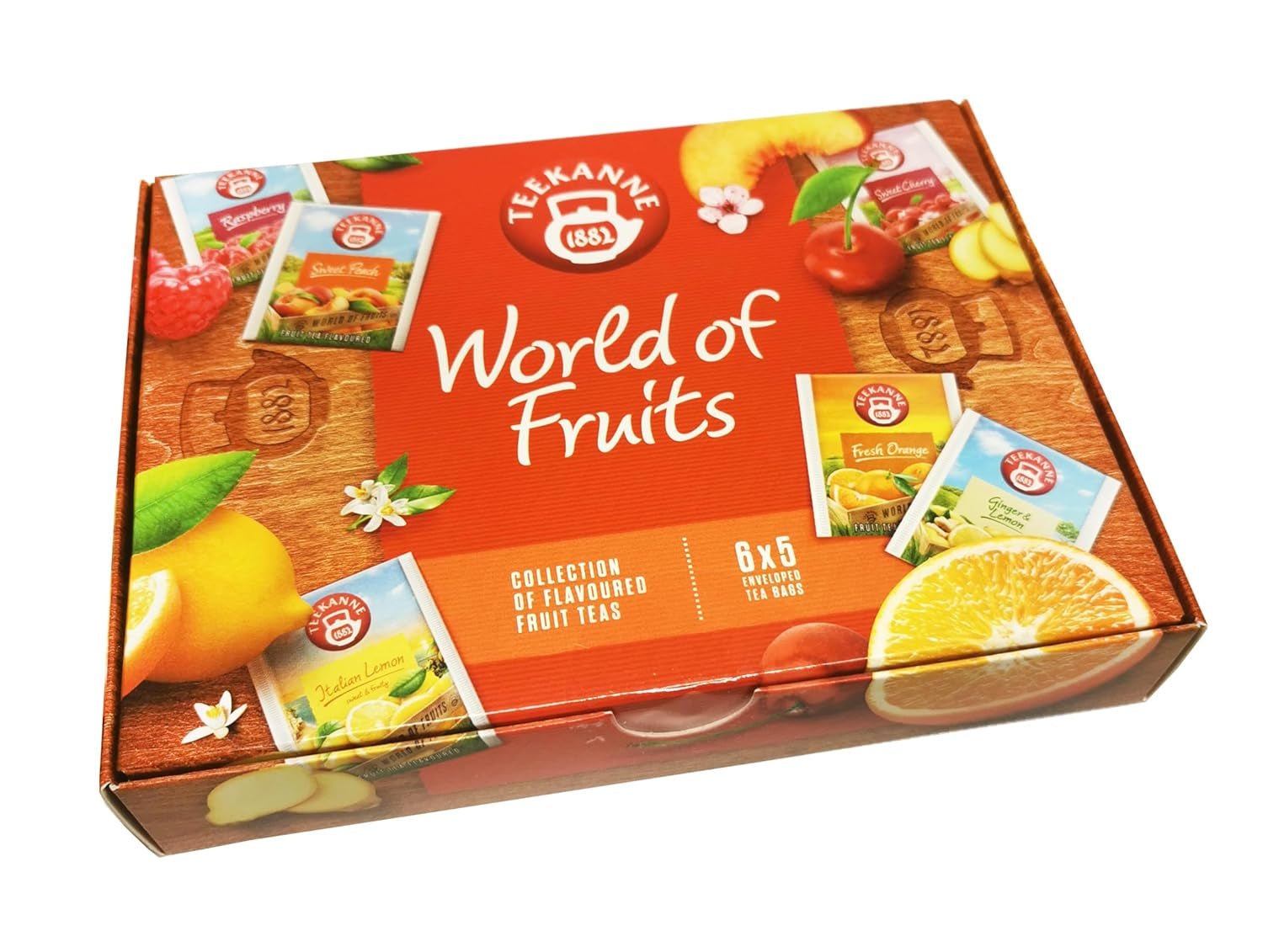 Teekanne World of Fruits (NY UTGÅVA) - Box med urval av fruktteer - 6 smaker * 5 tepåsar