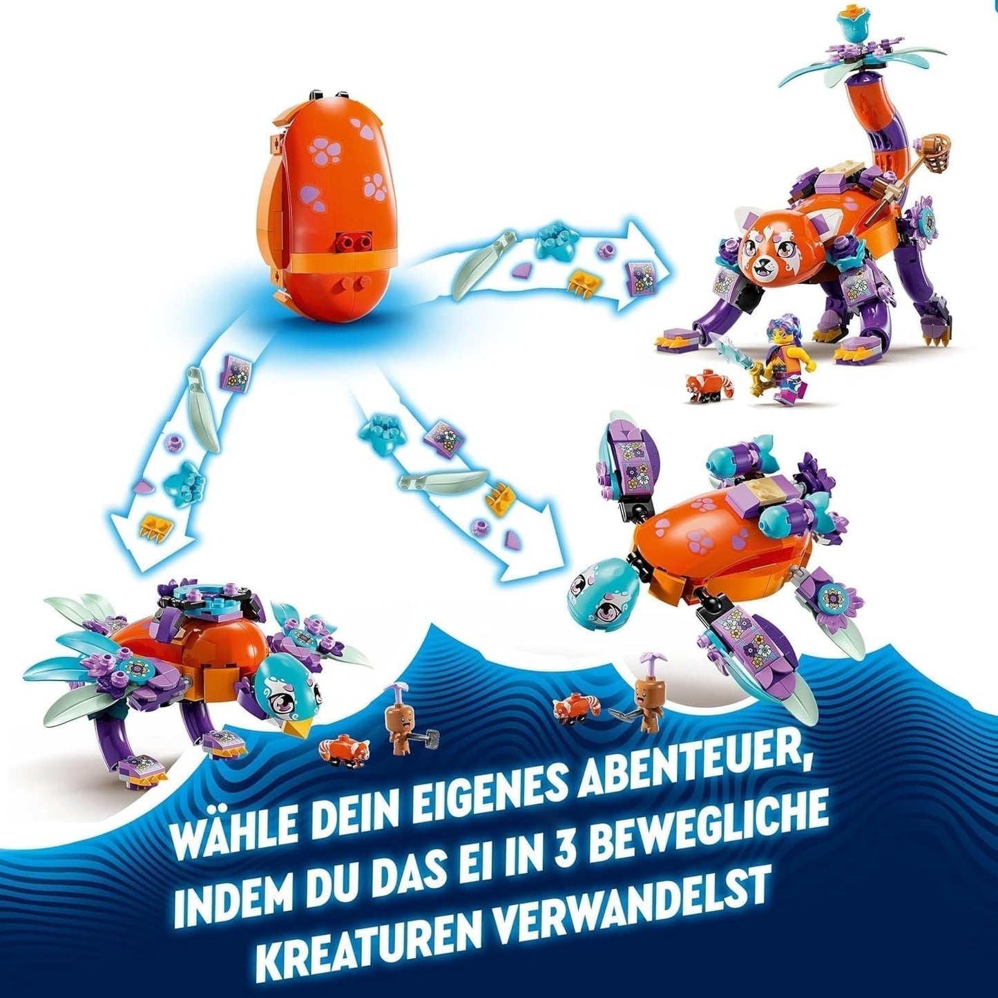 LEGO Dreamzzz 3-i-1 Izzies Drömdjur, Magiskt ägg med Izzy och Dizzy Minifigurer och Djurfigurer, Fantasy Playset, Present för flickor och pojkar 8 år gamla 71481 Byggset Besuche den LEGO-Store