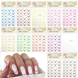 12 Stück French Tip Nagelsticker Selbstklebend Bunte French Nails Schablone Nagelaufkleber Nagelkonstklistermärken Nageldesign DIY Nägel Zubehör(12 Farben)