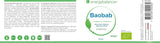 Baobab ekologiskt pulver - vitamin C, kalcium, magnesium, kalium, 400 gram Aromas Naty Shop