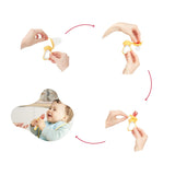 Badabulle barnmatare med skyddsöverdrag, ergonomiskt handtag, lugnar tandköttet och introducerar nya smaker, från 4 månader, BPA-fri