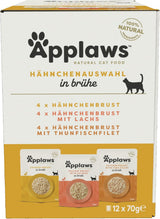Applaws Natural Wet Cat Food påsar Multipack Kycklingbuljong urval - 12 påsar x 70 g