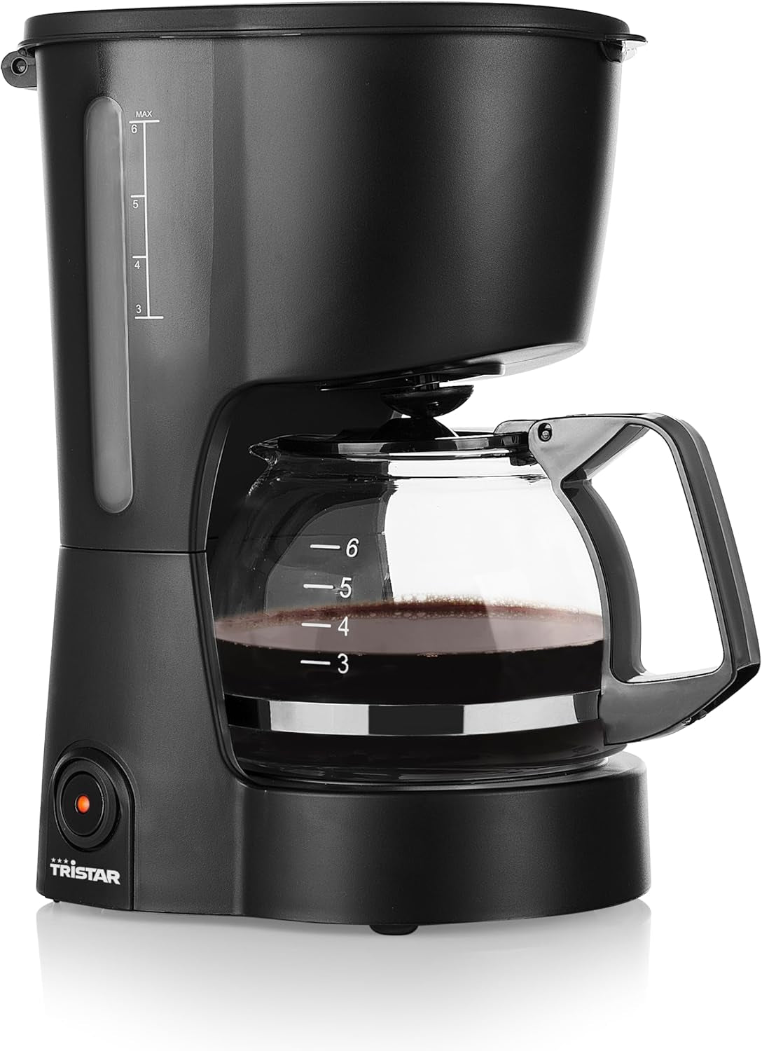 Tristar kaffebryggare, kapacitet 6 koppar, 600W, varmhållningsfunktion, automatiskt stopp, permanent filter, anti-droppsystem, kompakt och portabel, lätt att rengöra, CM-1246
