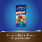 Lindt Choklad | NUT DELUXE Chokladkaka med mjölk och mandel | 110g | Mjölkchoklad med rostad mandel i en slät mandelkräm | Chokladkaka