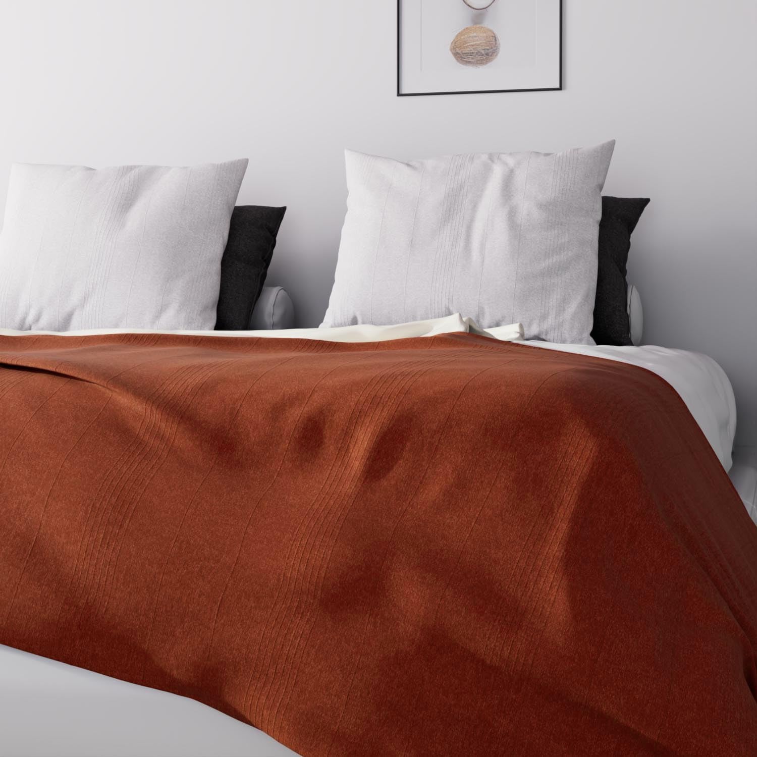 Soleil D'Ocre, Adele, överkast, soffkast, bomull, tegelröd, 220 X 240 Cm Sängar och filtar Besuche den Soleil d'ocre-Store