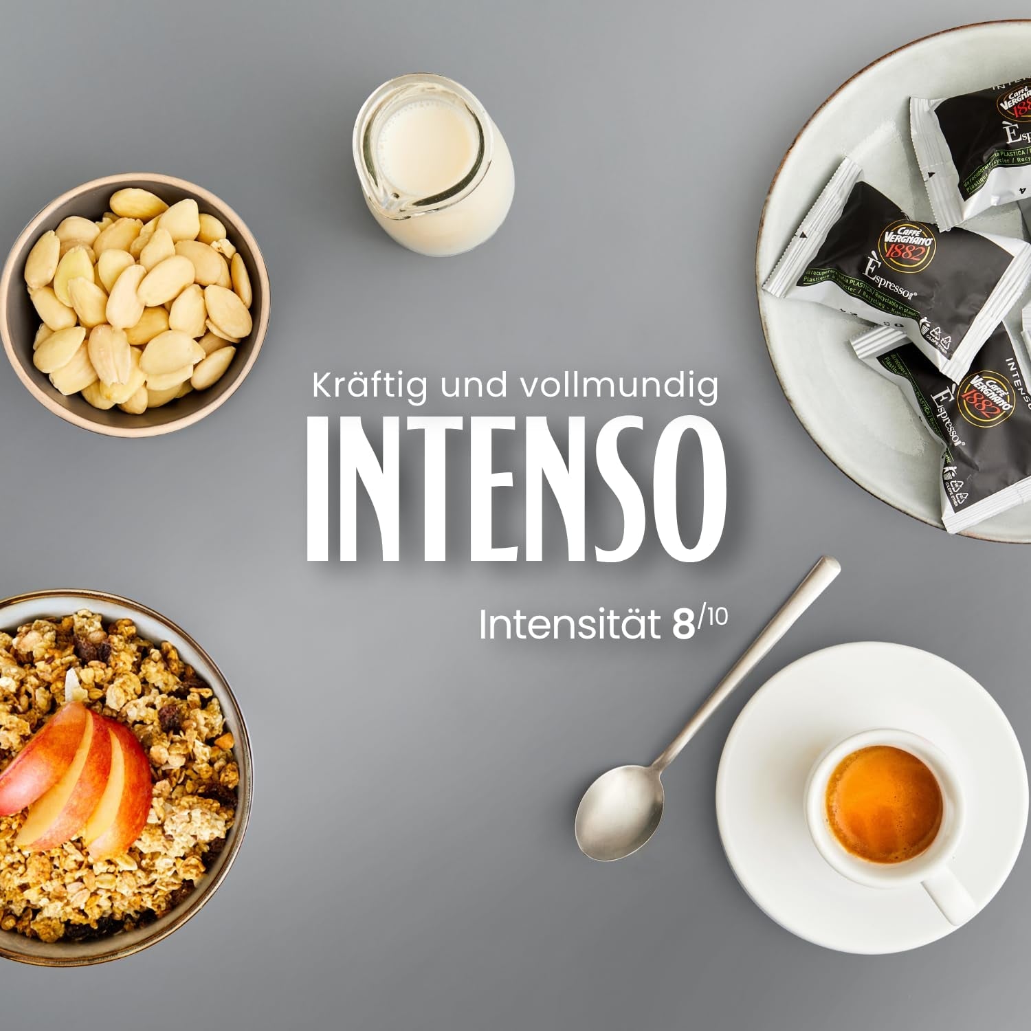 Caffè Vergnano 1882 - Èspresso Kompostierbare Kaffeekapseln , kompatibel med Nespresso, Intenso (Intenso) - Packung Enthält 100 Kapseln
