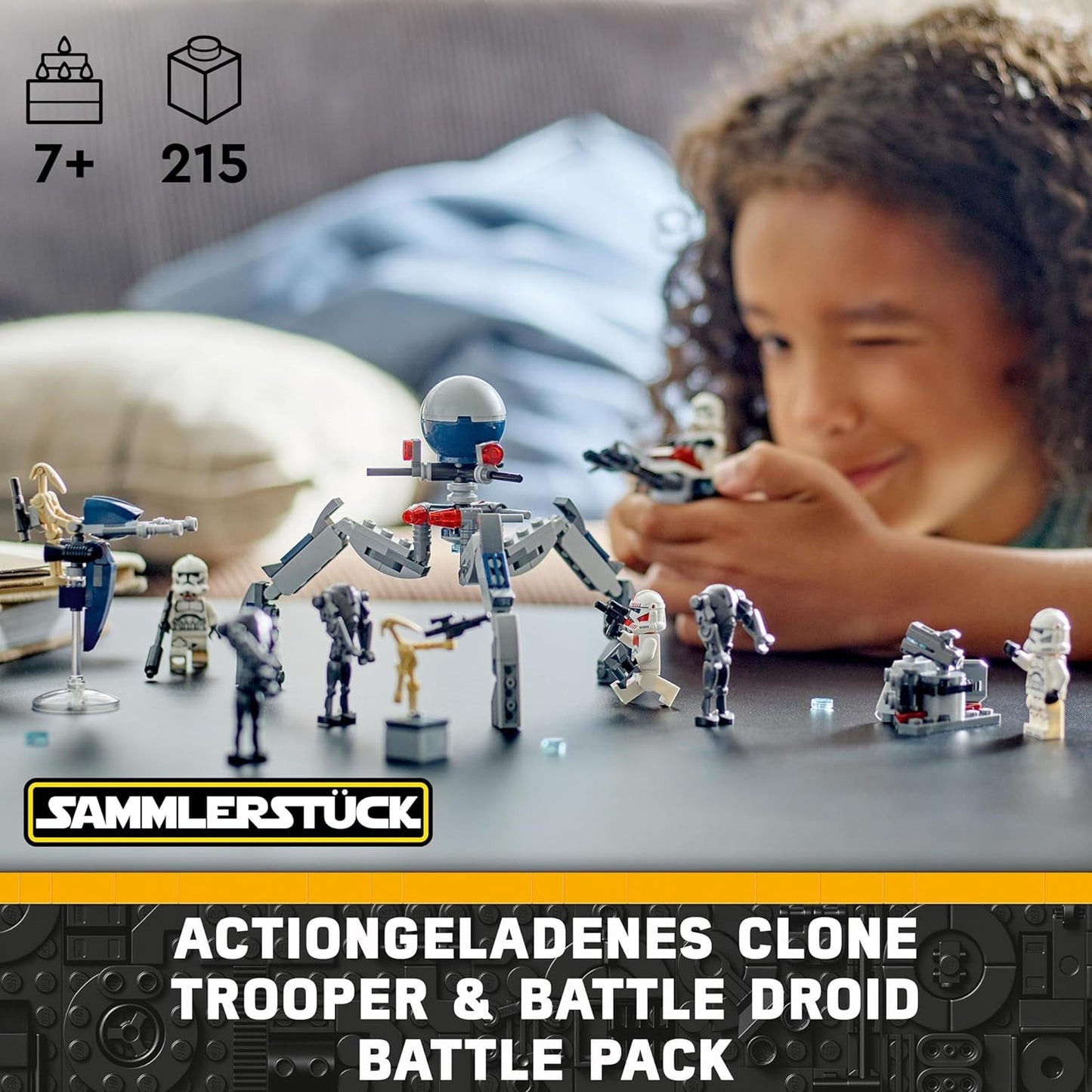 LEGO Star Wars 75372 Clone Trooper & Battle Droid Battle Pack, inkl. 4 minifigurer, 5 droider och speedermotorcykel med shooter - Byggleksak för pojkar och flickor i åldern 7+ Byggset Besuche den LEGO-Store