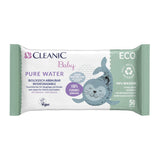 Cleanic Baby Eco Pure Water Wet Wipes – (1 x 50 st.) Våtservetter för barn och spädbarn – parfymfri, sköljbar, känslig hud – 50 st.