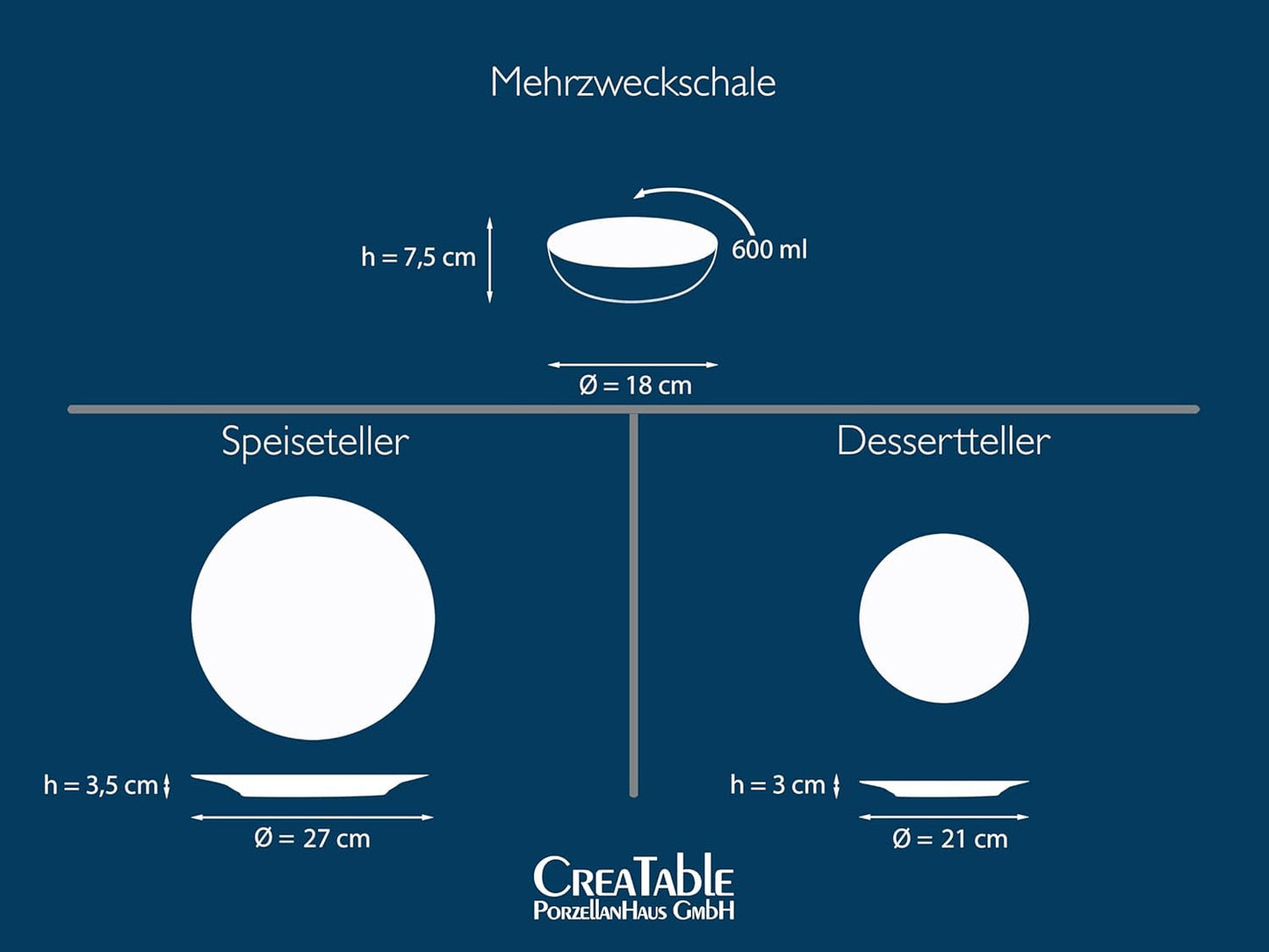 CreaTable, 24464, Malmö Beige-serien, 18-delat servisset för 6, tallrikset i stengods, diskmaskin och mikrovågssäkert, kvalitetstillverkning