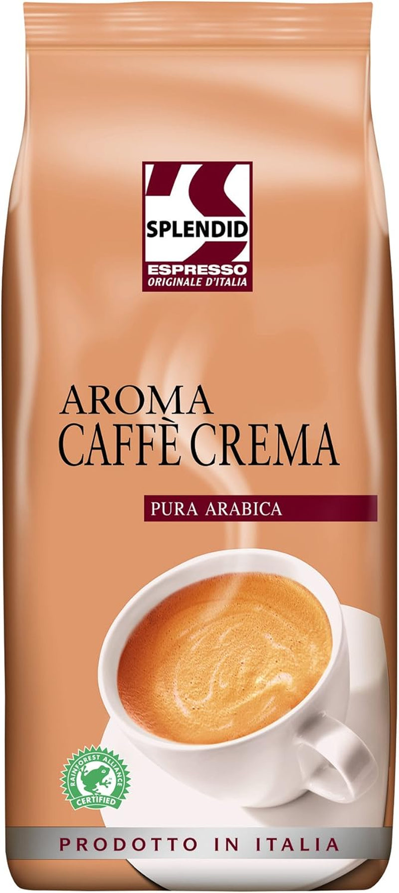 Splendid Aroma Caffe Crema - 8 hela kaffebönor x 1 kg, 100 % Arabica