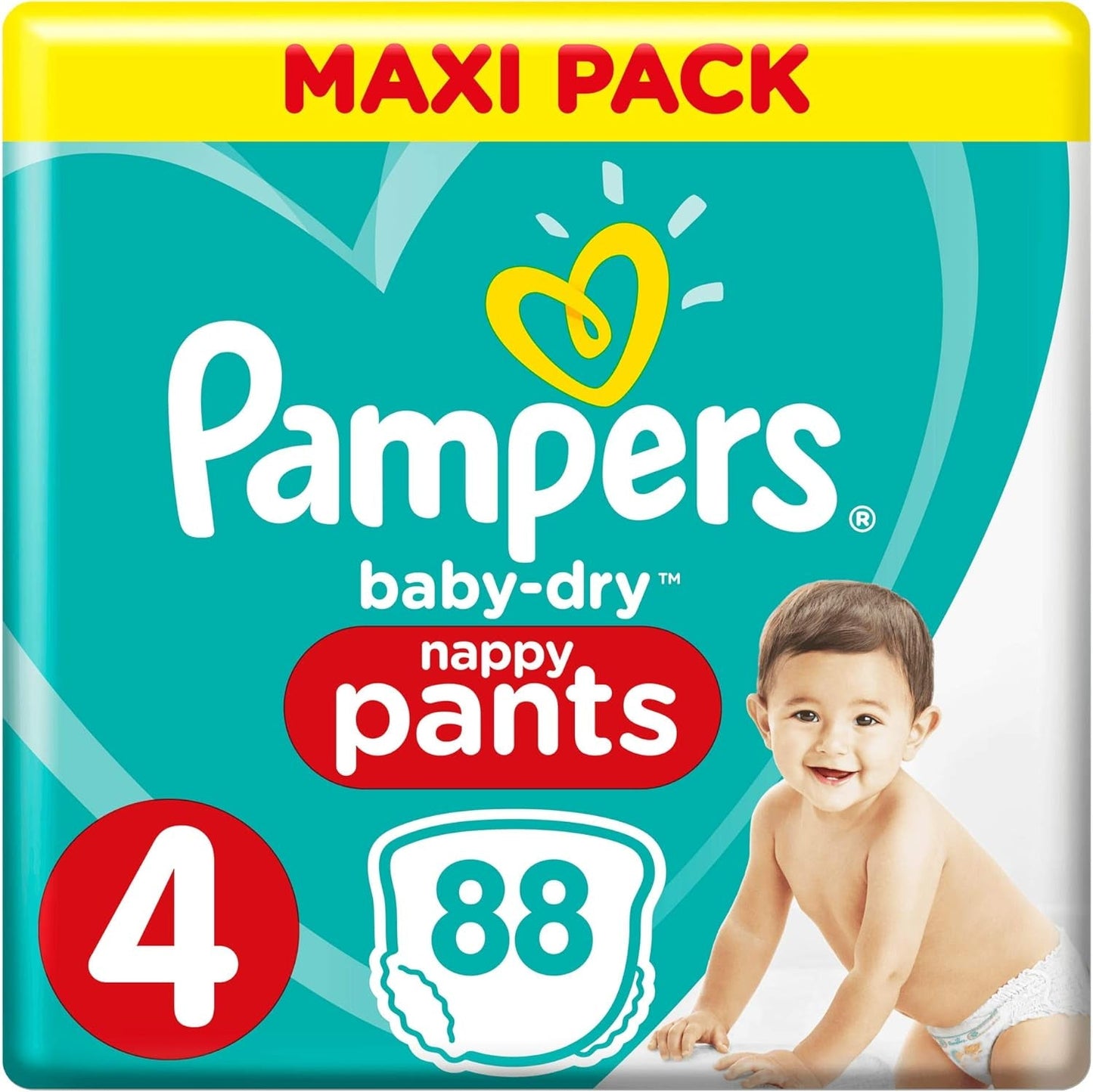 Pampers (gammal version), trosor, storlek 4, 9 kg-15 kg, trepack (1 x 88 blöjor)