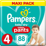 Pampers (gammal version), trosor, storlek 4, 9 kg-15 kg, trepack (1 x 88 blöjor)