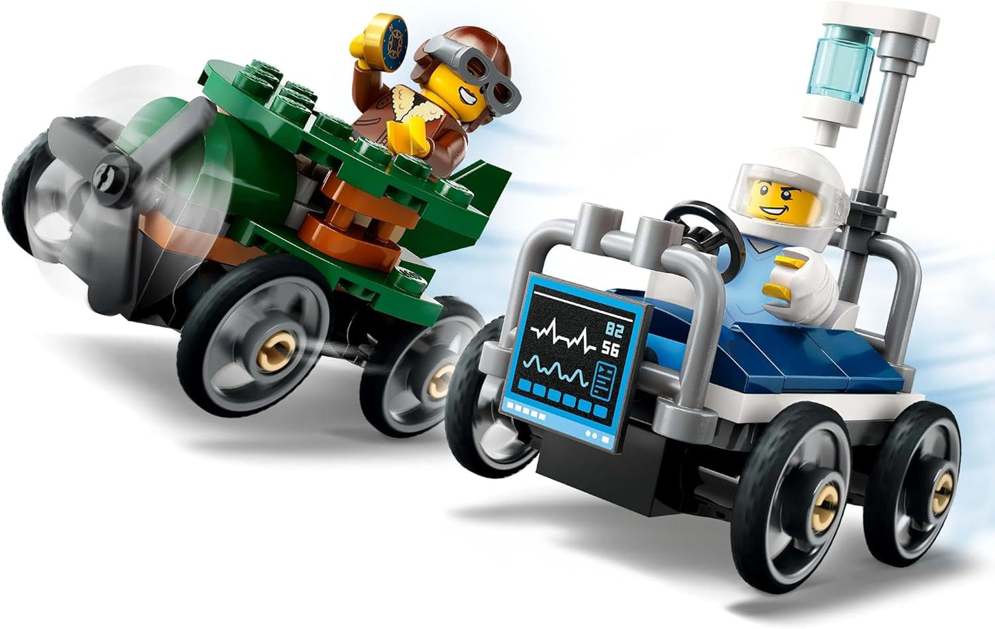 LEGO City Airplane vs. Sjukhussäng Race Car Set - Tvållåda leksak för pojkar och flickor från 5 år - Byggset med 2 minifigurer - Födelsedags- och semesterpresent 60459 Byggset Besuche den LEGO-Store