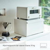 Yamazaki 4352 TOWER Brödkorg, vit, stål, minimalistisk, 40 x 34,5 x 24 cm Matförvaringslådor Naty Shop