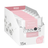 LILLYDOO Gröna våtservetter, 600 antal (10 x 60), 100 % plastfri tårbeständig våtservett - Doftfri, skonsam och naturlig, skonsam rengöring för känslig hud, dermatologiskt testad