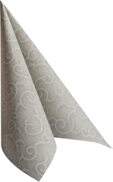 Papstar, 50 servetter "ROYAL Collection" 1/4-faldigt 40 Cm X 40 Cm Grå "Casali", #84889 (Pack of 2)
