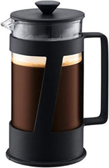 Bodum CREMA kaffebryggare (French Press-system, permanent filter i rostfritt stål, säkerhetslock, 0,5 liter) svart