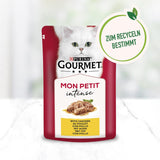 Gourmet Mon Petit Intense Wet Cat Food, fjäderfävariant, förpackning om 8 (8 x 6 påsar med 50 g vardera)