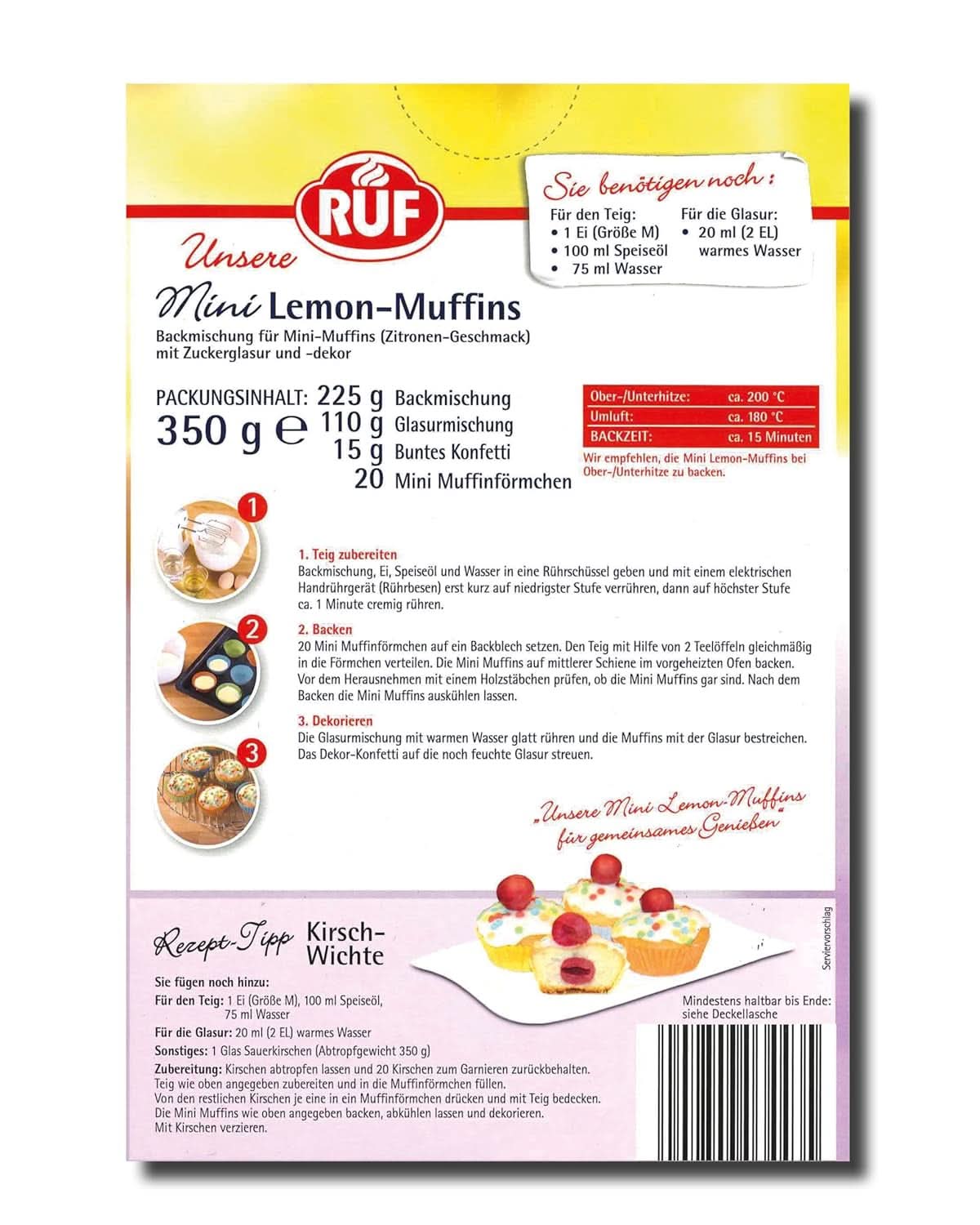 RUF Minimuffins med citron, bakmix med citronsmak, 350 gram Kitchen Naty Shop