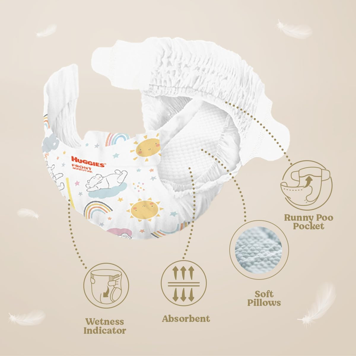 Huggies Extra Care Babyblöjor med Disney, storlek 5 (12-22 kg), 2 pack x 33 blöjor, 66 blöjor totalt