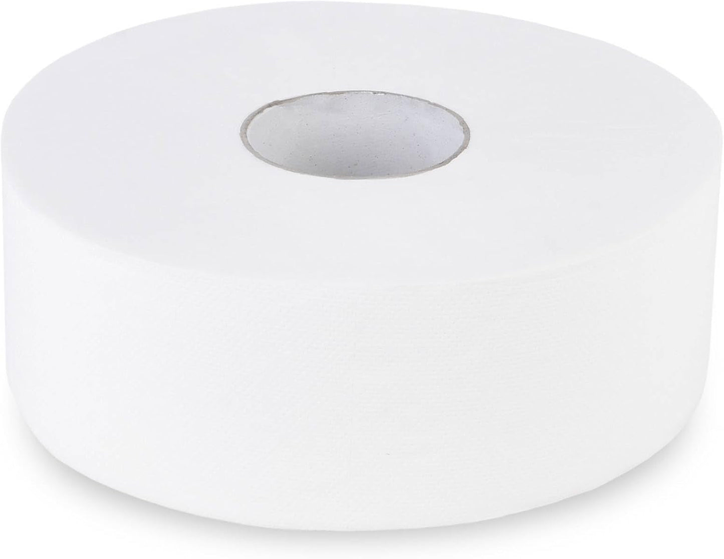 Quicky Jumbo 2-lagers toalettpapper, 25 cm Ø, ljus vit, präglad med fina prickar, 6 rullar - absorberande och rivtåligt för maximal hygien, perfekt för offentliga institutioner och industri