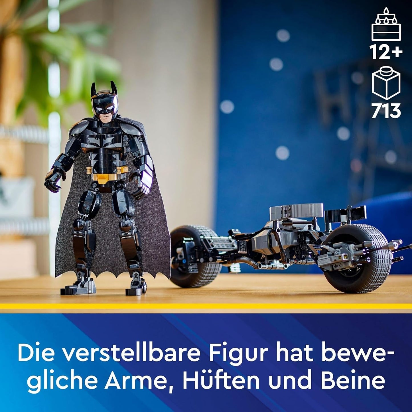 LEGO DC Batman: Batman byggklossar med batpod, superhjältefilmleksak, äventyrslekset för barn, present till pojkar och flickor 76273 Byggset Besuche den LEGO-Store