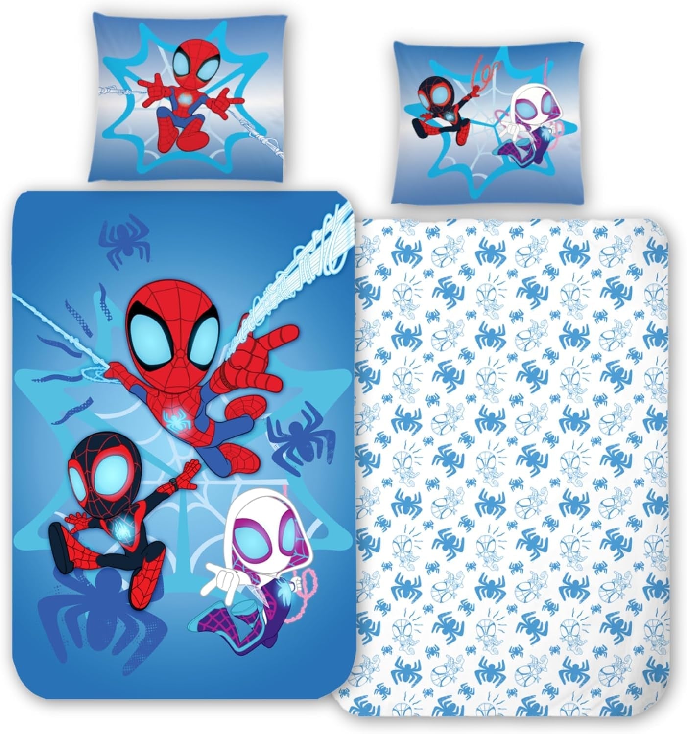 Barnsängkläder, olika seriefigurer, 100 % bomull Sängkläder - barn Naty Shop Spidey