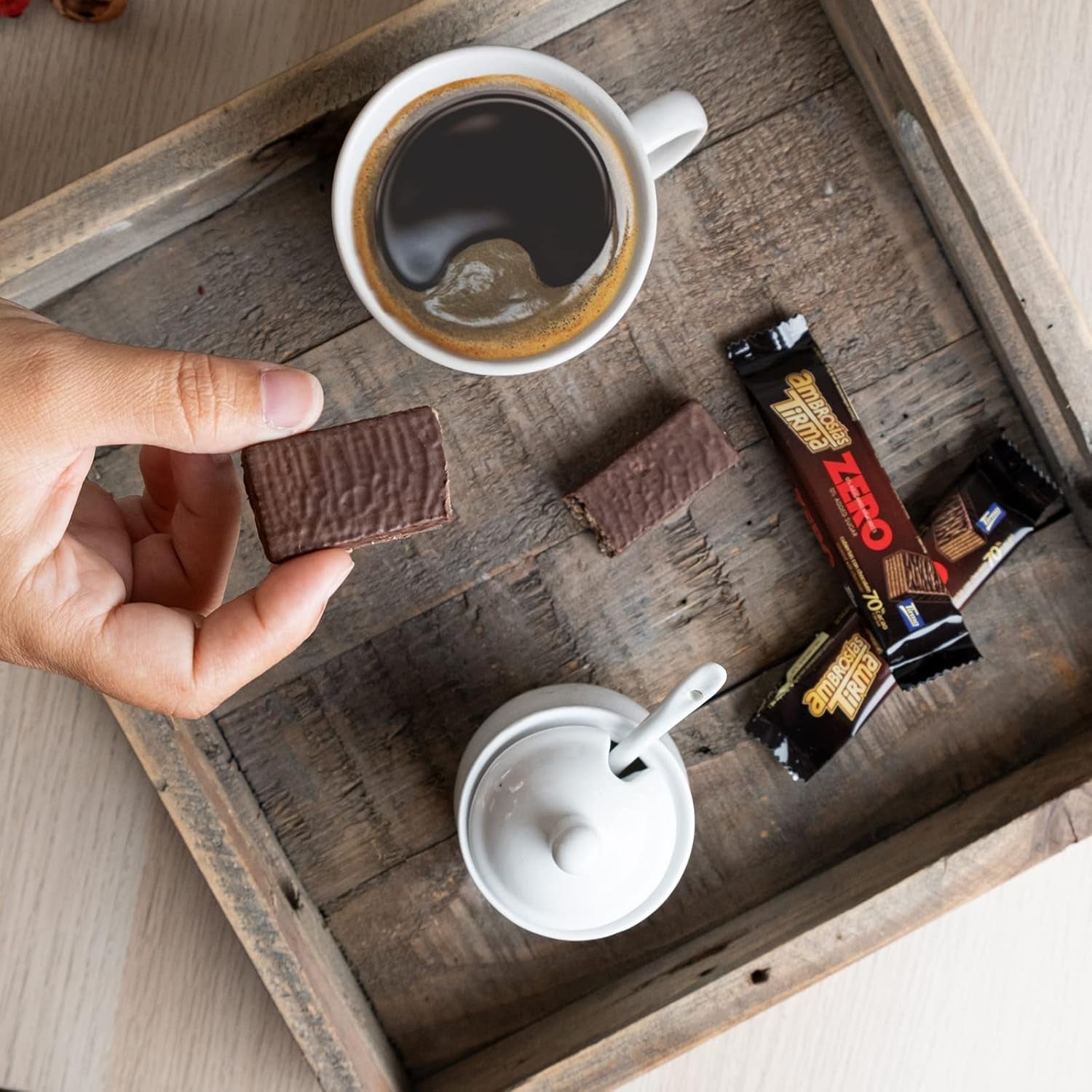 Våfflor med mörk choklad Tirma 70% kakao | Inget tillsatt socker | Lämplig för keto-dieter | Lågkolhydrat | För diabetiker Chokladwafers Multi Pack | 3 stycken | 64,5 g